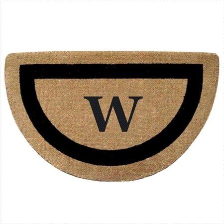 NEDIA HOME Nedia Home 02053W Single Picture - Black Frame 22 x 36 In. Half Round Heavy Duty Coir Doormat - Monogrammed W O2053W